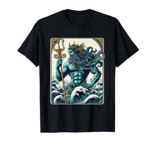 Poseidon Trident Tarot Card Shirt Lord of the Sea Greek God T-Shirt