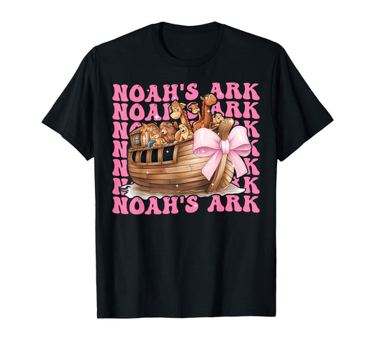 Coquette Bow Noah's Ark Christian Girl Mom Mama Mother's Day T-Shirt