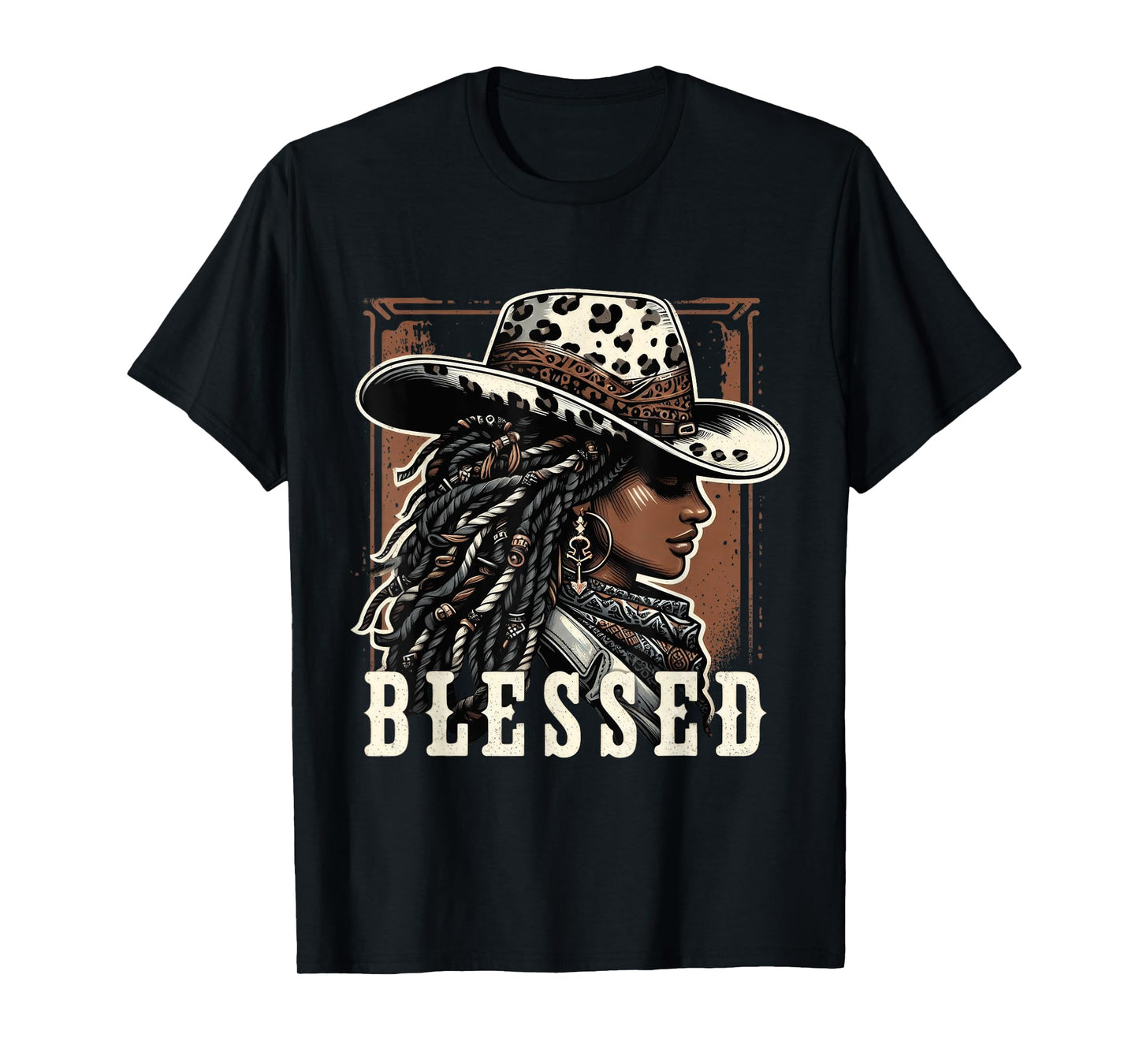 Vintage Black Western Cowgirl African Christian Cowgirl T-Shirt