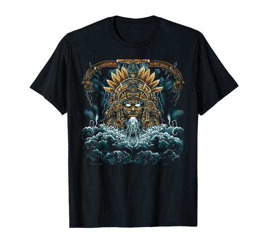 Aztec God Aztec Culture Mayan Indigenous Tlaloc Statue T-Shirt