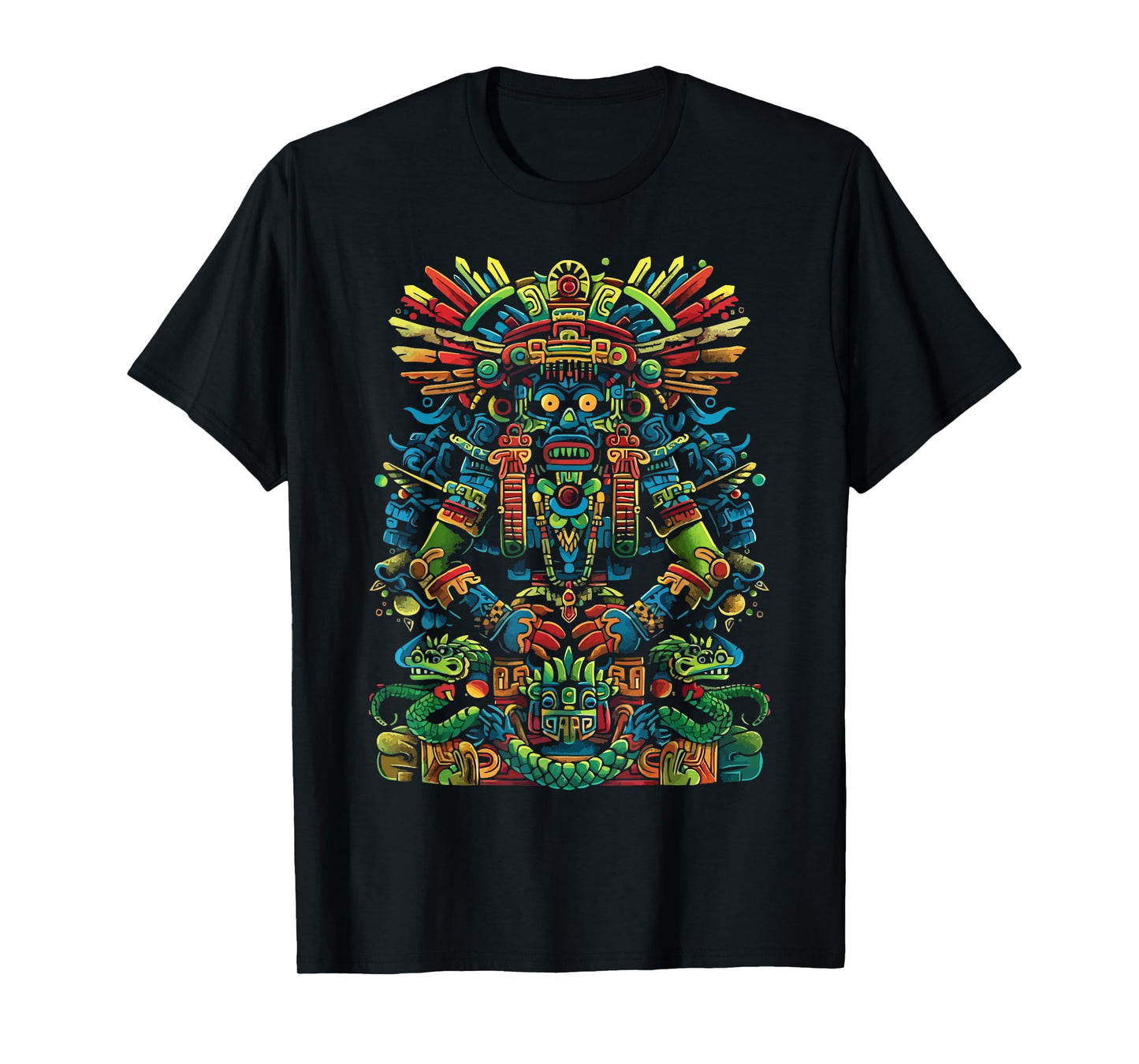 Aztec God Aztec Culture Mayan Indigenous Tlaloc Statue T-Shirt