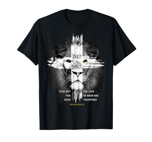 Lion Cross Jesus Christian Lord God Believer T-Shirt