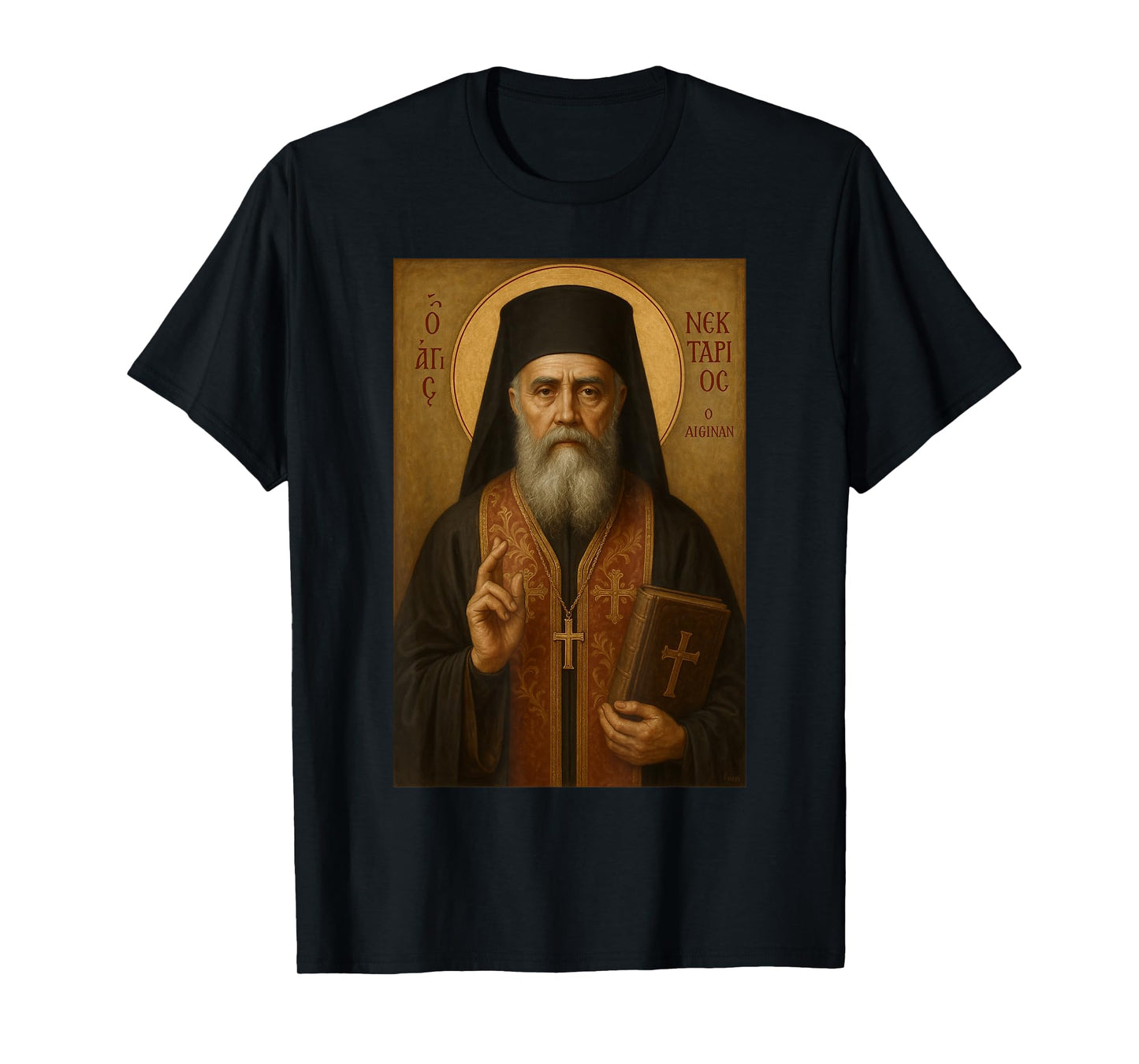 Orthodox Saint Nektarios of Aegina Icon T-Shirt