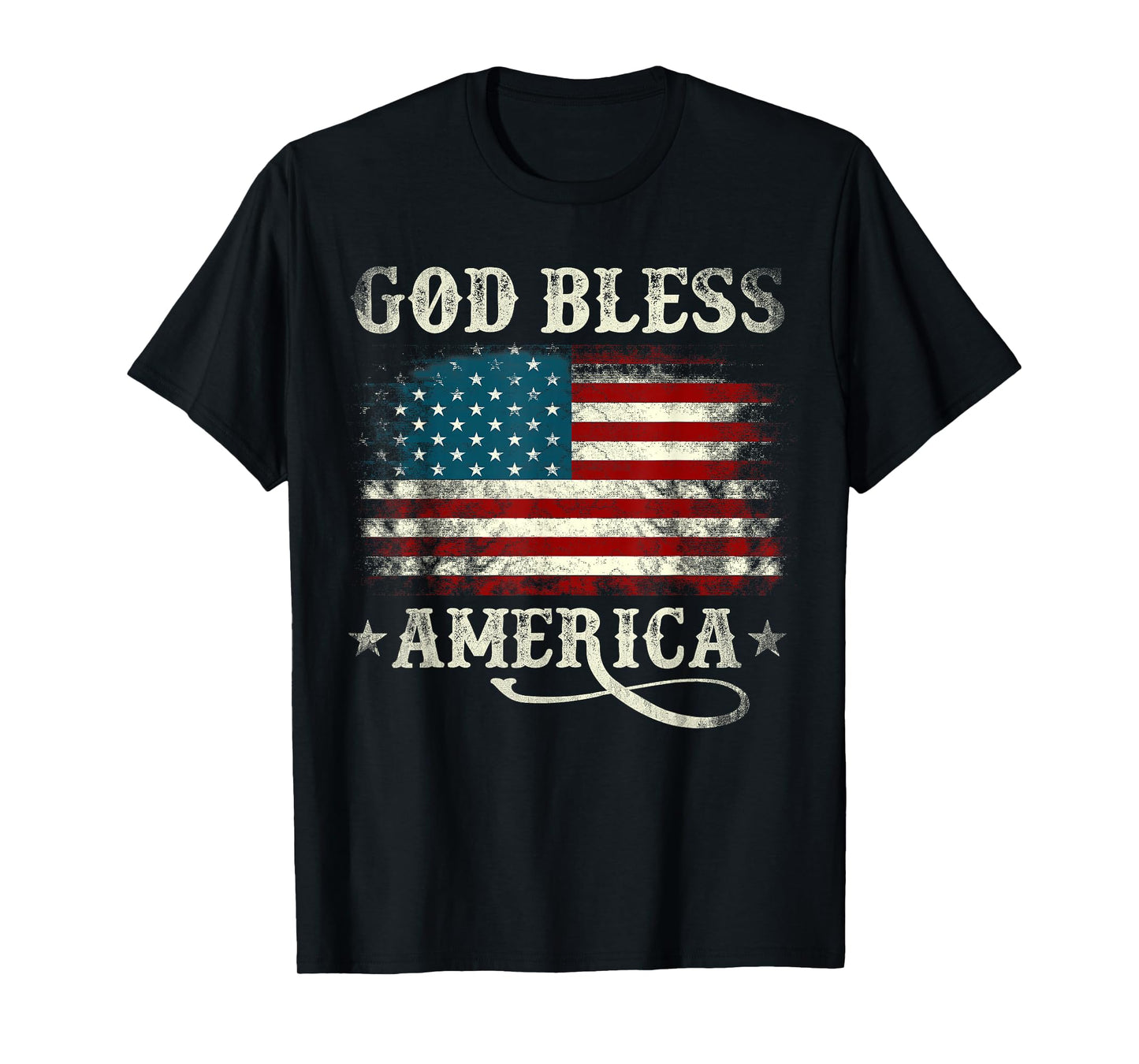 God Bless America USA Flag 4th of July Patriotic Men Women T-Shirt