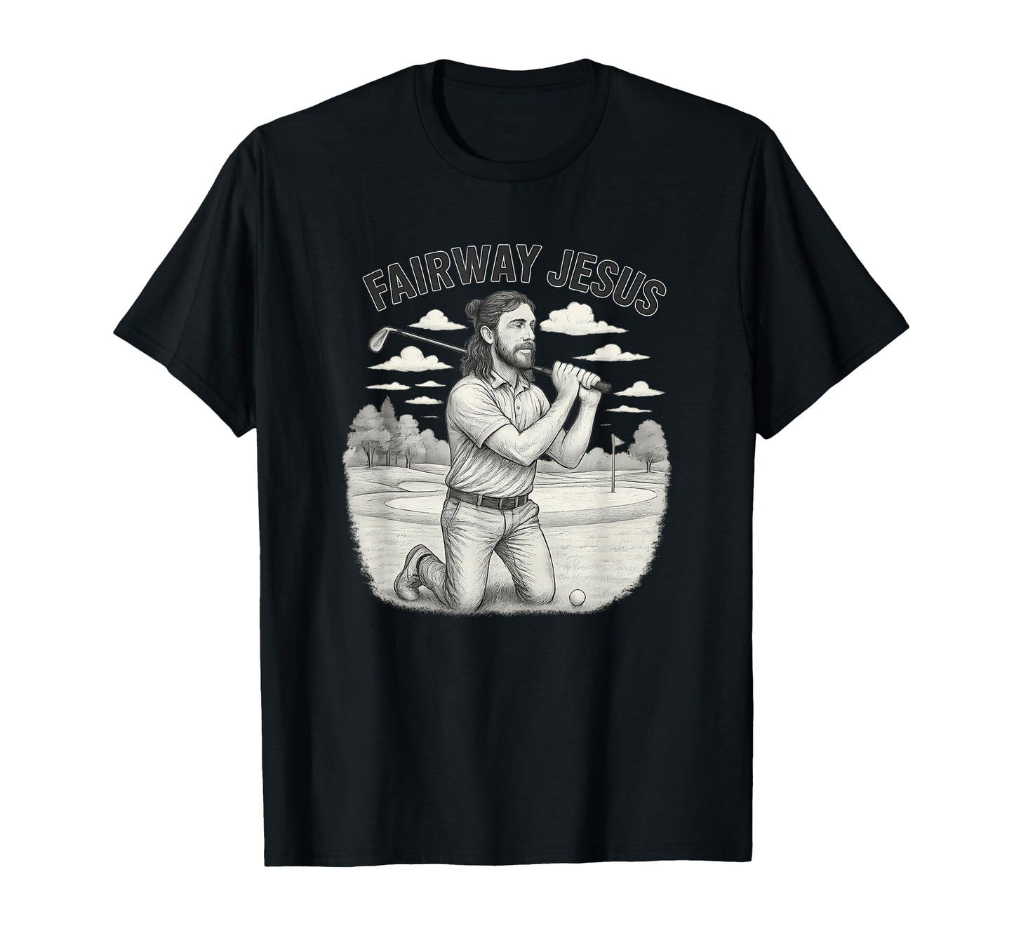 Vintage Fairway of Jesus Christian Golfer Jesus Sport Tee T-Shirt