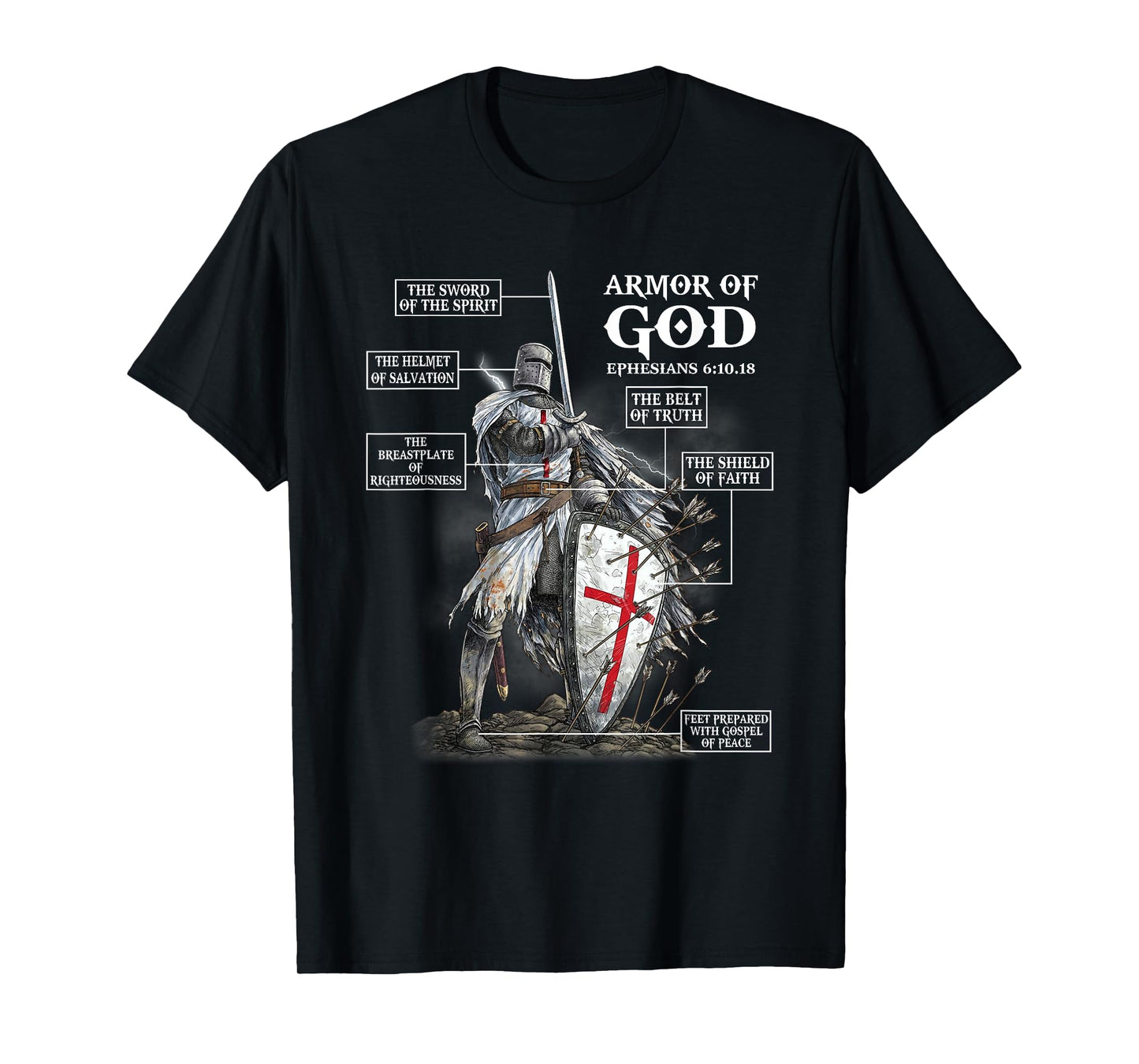 Anatomy of A Knight Templar Funny Christian Warrior Of God T-Shirt