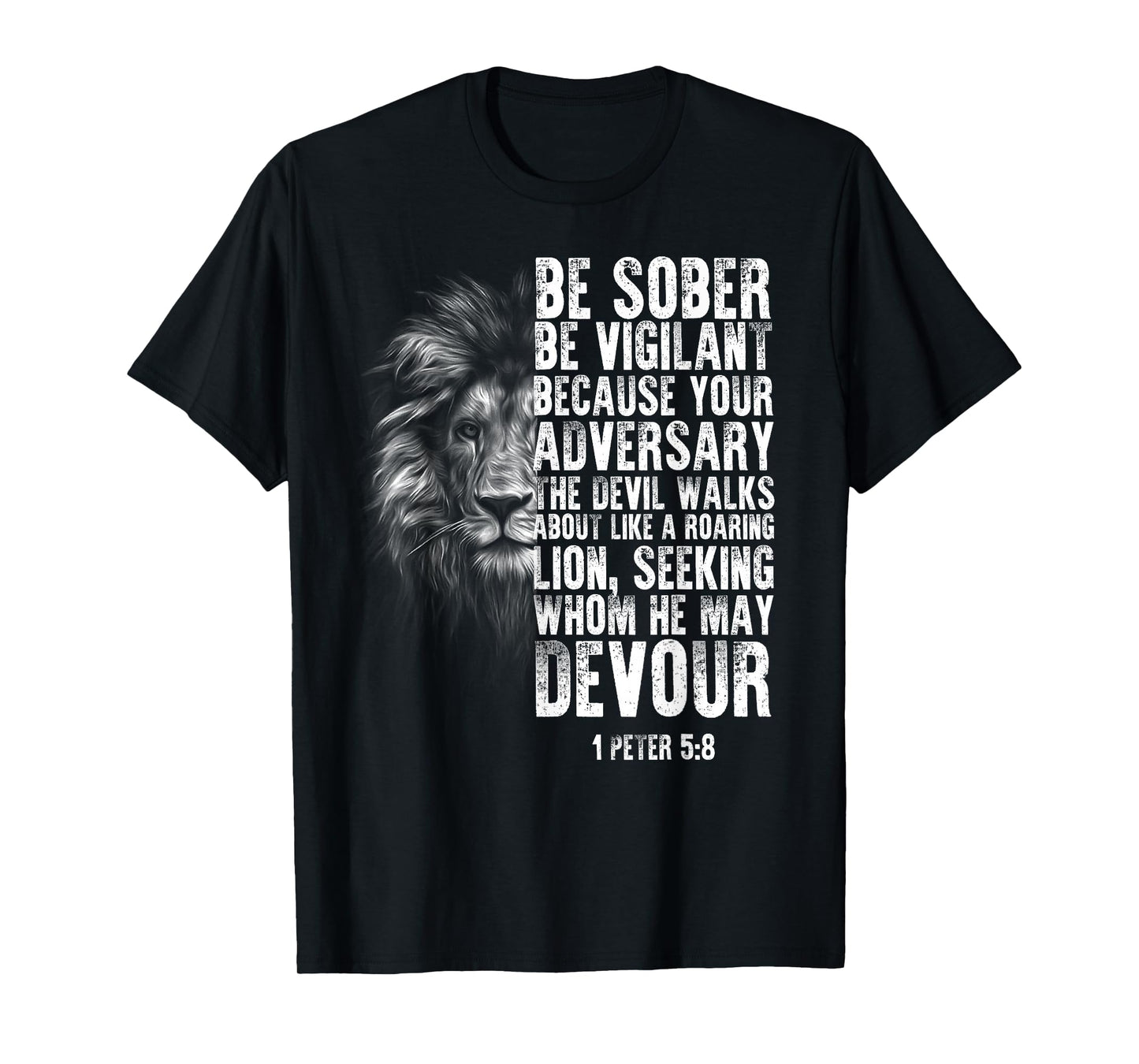 lion head bible verse be vigilant bible study Christian T-Shirt