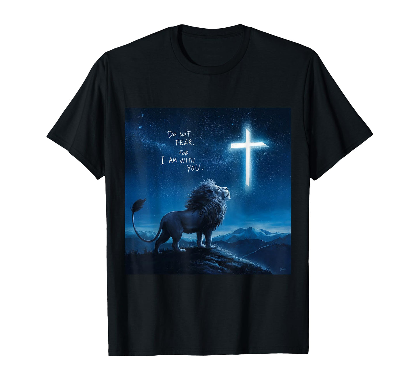 Christian Religious Bible Verse Sayings Lion Fear Scripture T-Shirt