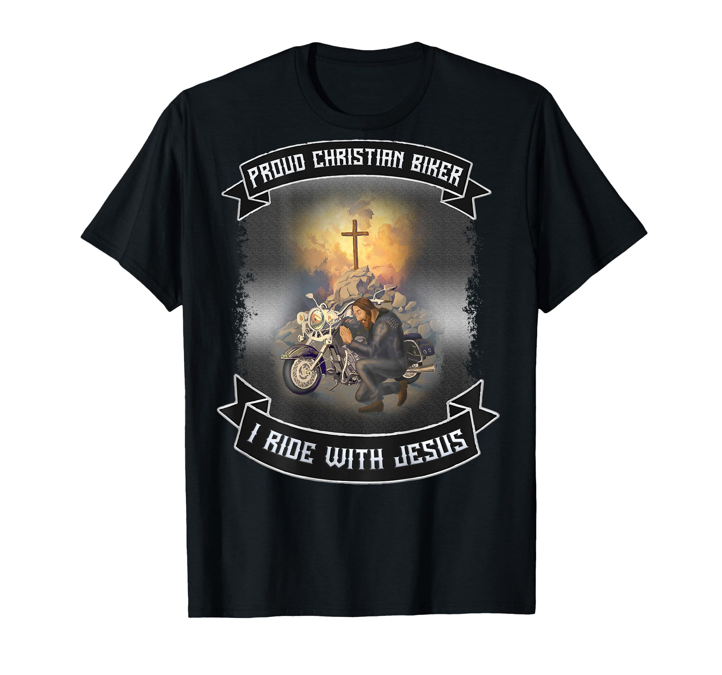 Christian Bikers Gift Ideas Jesus Christ Motorcycle Riders T-Shirt