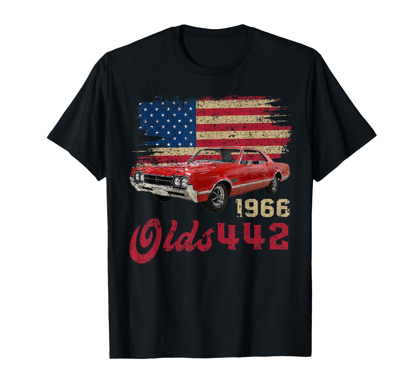 Jersey Style Olds 442 66 1966 Loves Old School Muscle Cars T-Shirt