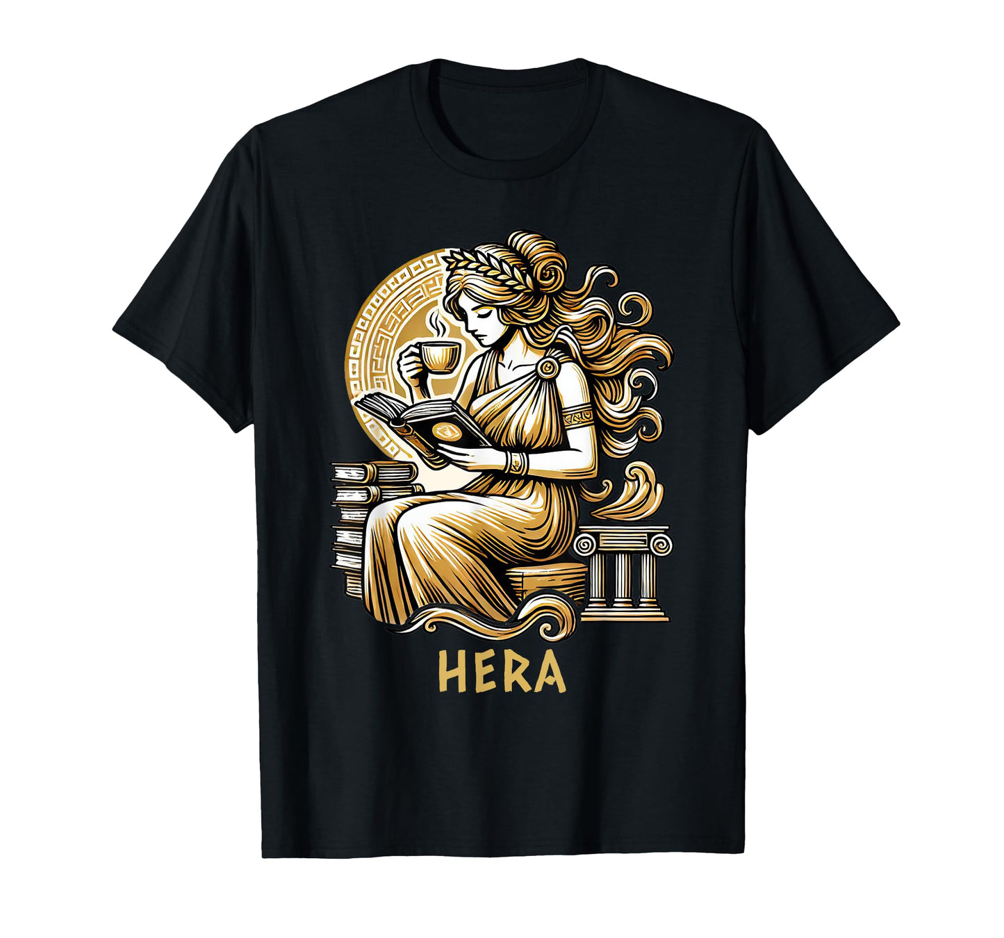 Goddess Hera Bookish Coffee Lover Ancient Greece T-Shirt