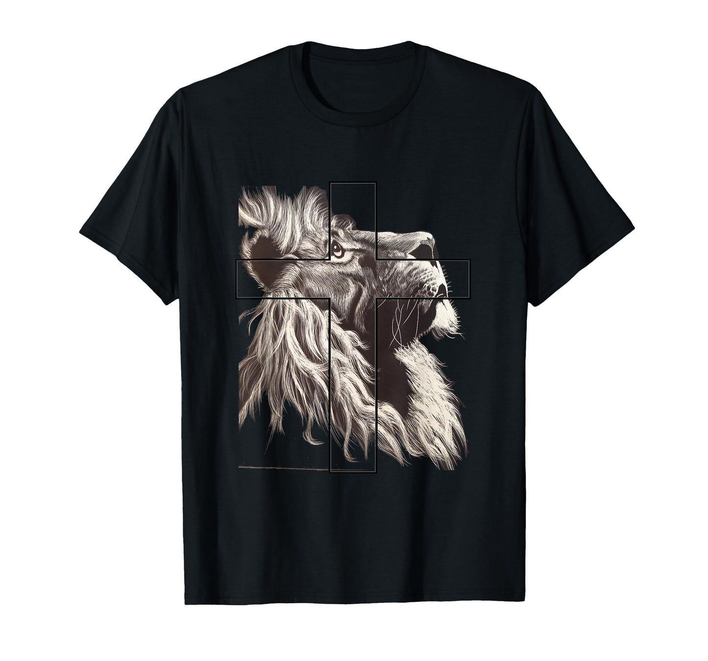 Jesus Lion of Tribe Judah Christian Cross T-Shirt