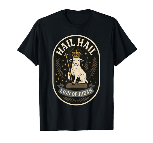 Hail Lion of Judah - Bold Emblem Jesus Christian Religious T-Shirt