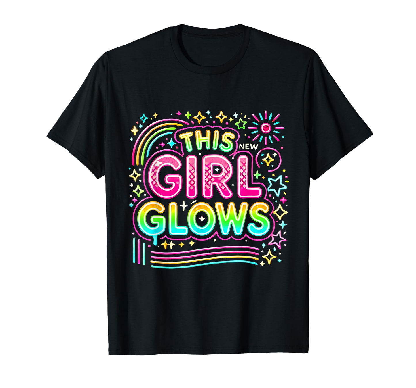 This Girl Glows For Kids Tie Dye Bright Color 80's And 90's T-Shirt