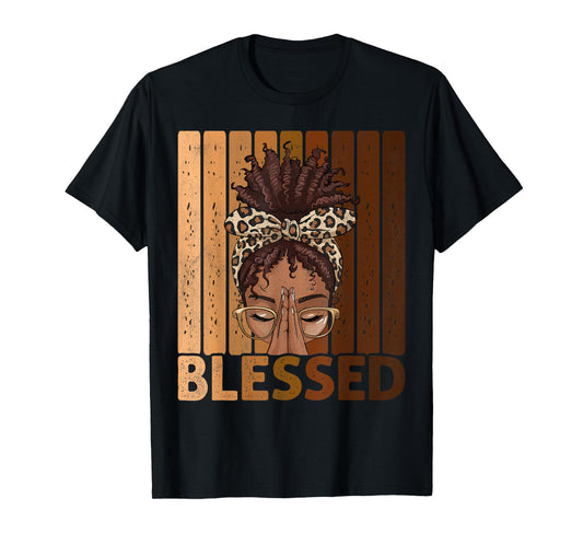 Blessed Black Woman Praying African American Christian T-Shirt