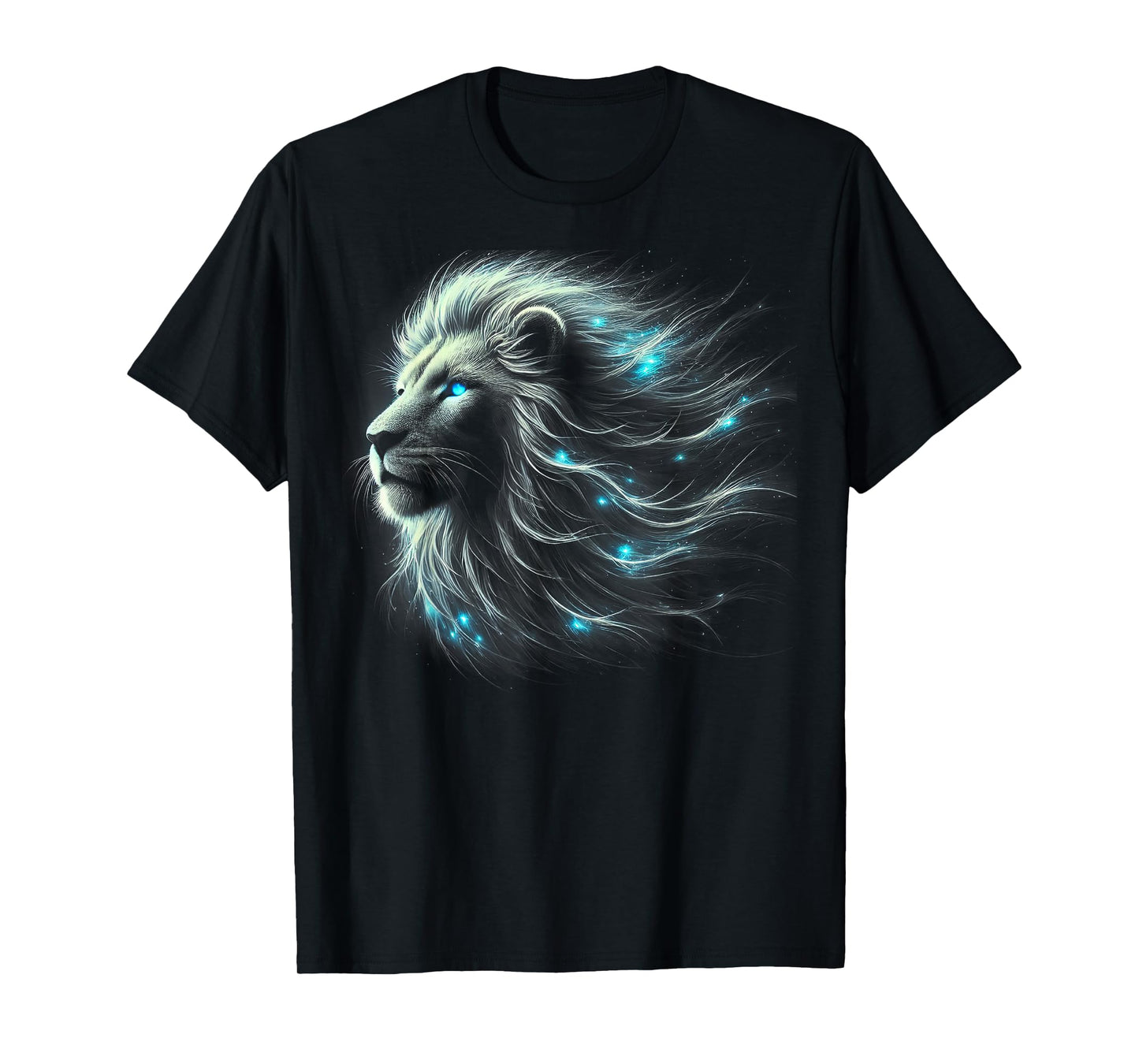 Lion Artwork - Blue Eyes Zoo Animal Lion Men Women T-Shirt