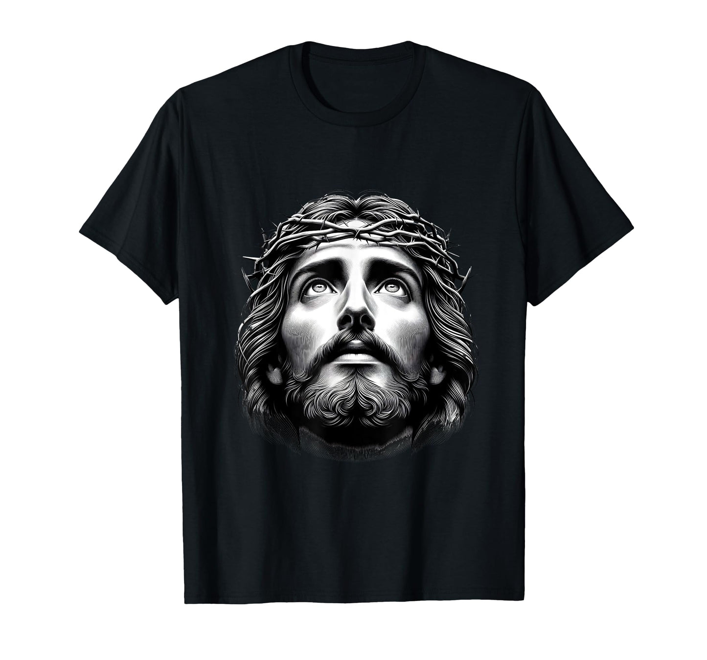 Jesus Christ Face With Crown Of Thorn God Bible Christian T-Shirt