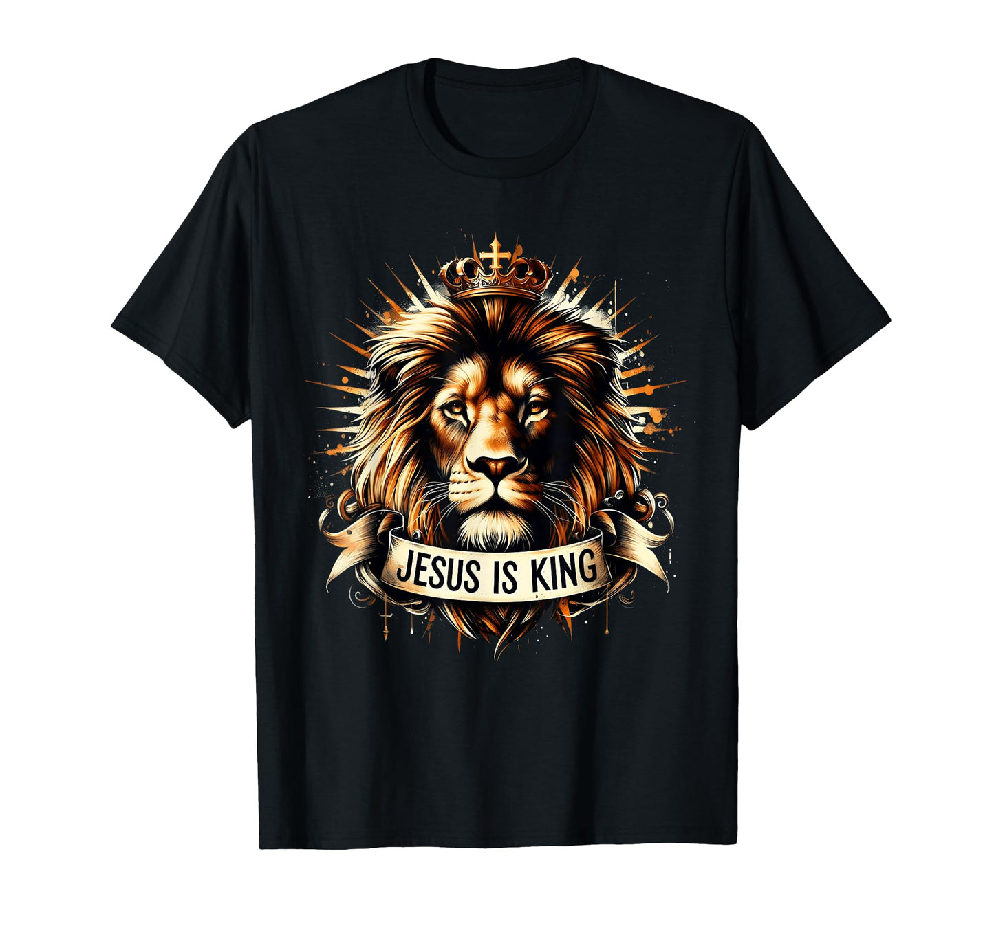 Jesus Is King Christian Lion Bible Scripture Jesus Believer T-Shirt