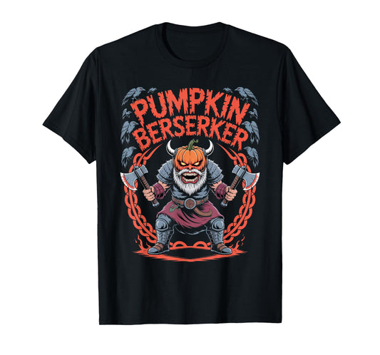 Nordic Mythology - Halloween Viking Pumpkin Berserker T-Shirt