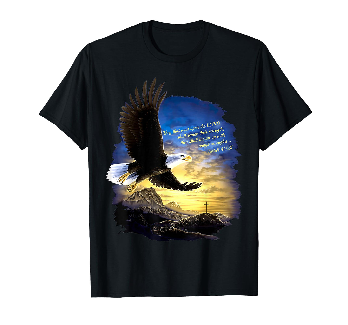 Isaiah 40:31 Mount Up Wings as Eagles Christian Bible Verse T-Shirt