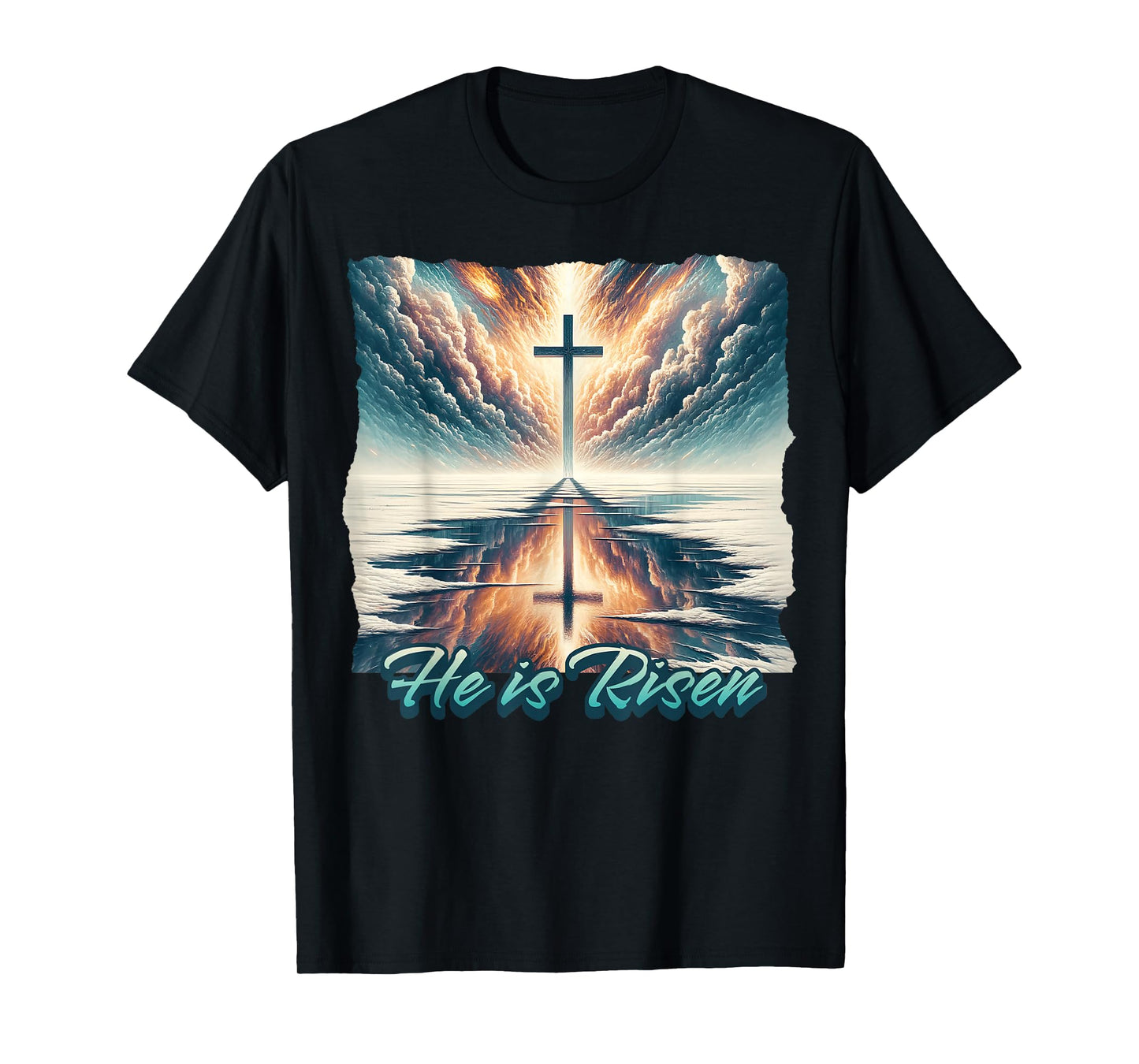 He is Risen, Religious Christian Faith Easter Jesus Cross T-Shirt