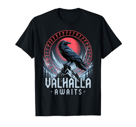 Odin Ravens Huginn & Muninn Vegvísir Vikings Myth T-Shirt