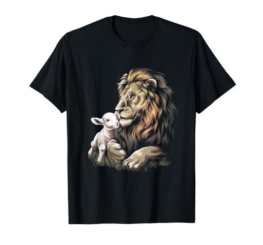 Christianity Lamb Lion Together Lion lamb Animal T-Shirt
