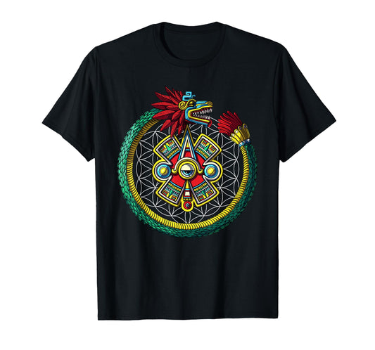 Aztec Quetzalcoatl Serpent Mayan Mythology Symbol T-Shirt