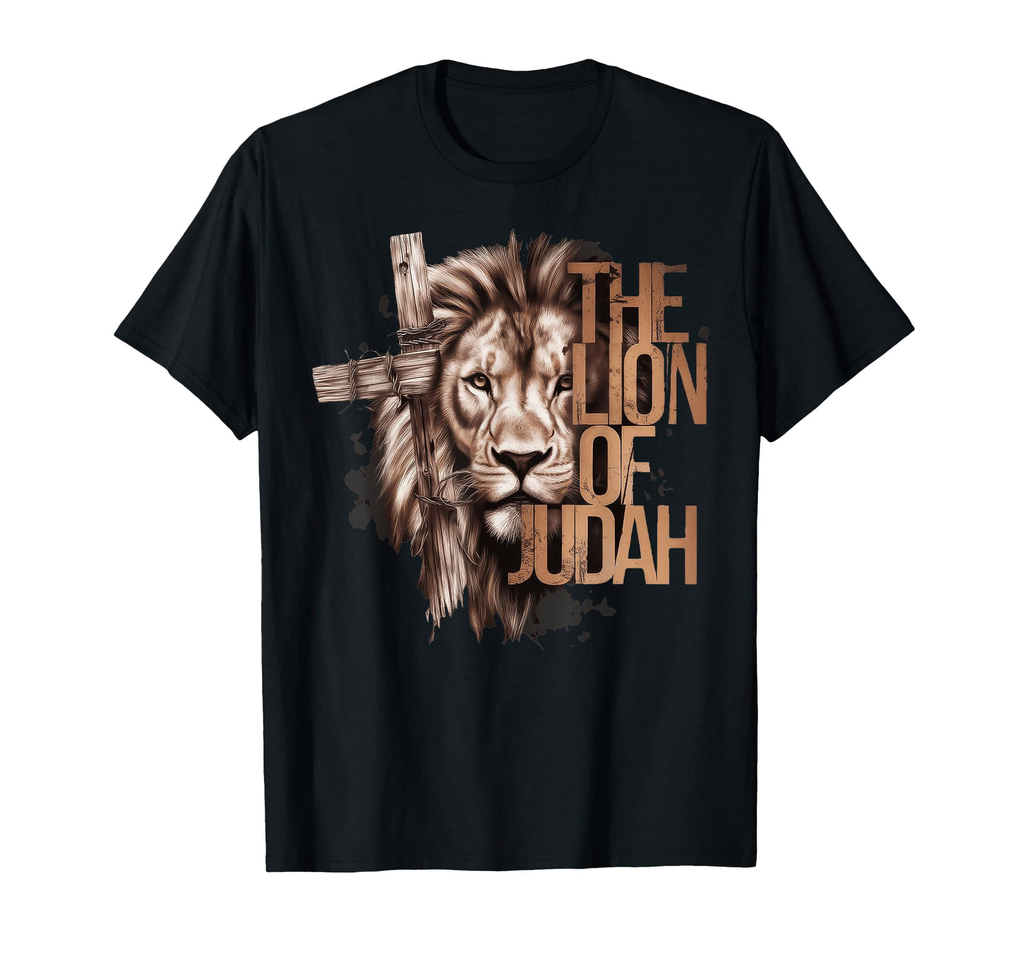 King Jesus Lion of Judah Christian Cross Faith T-Shirt
