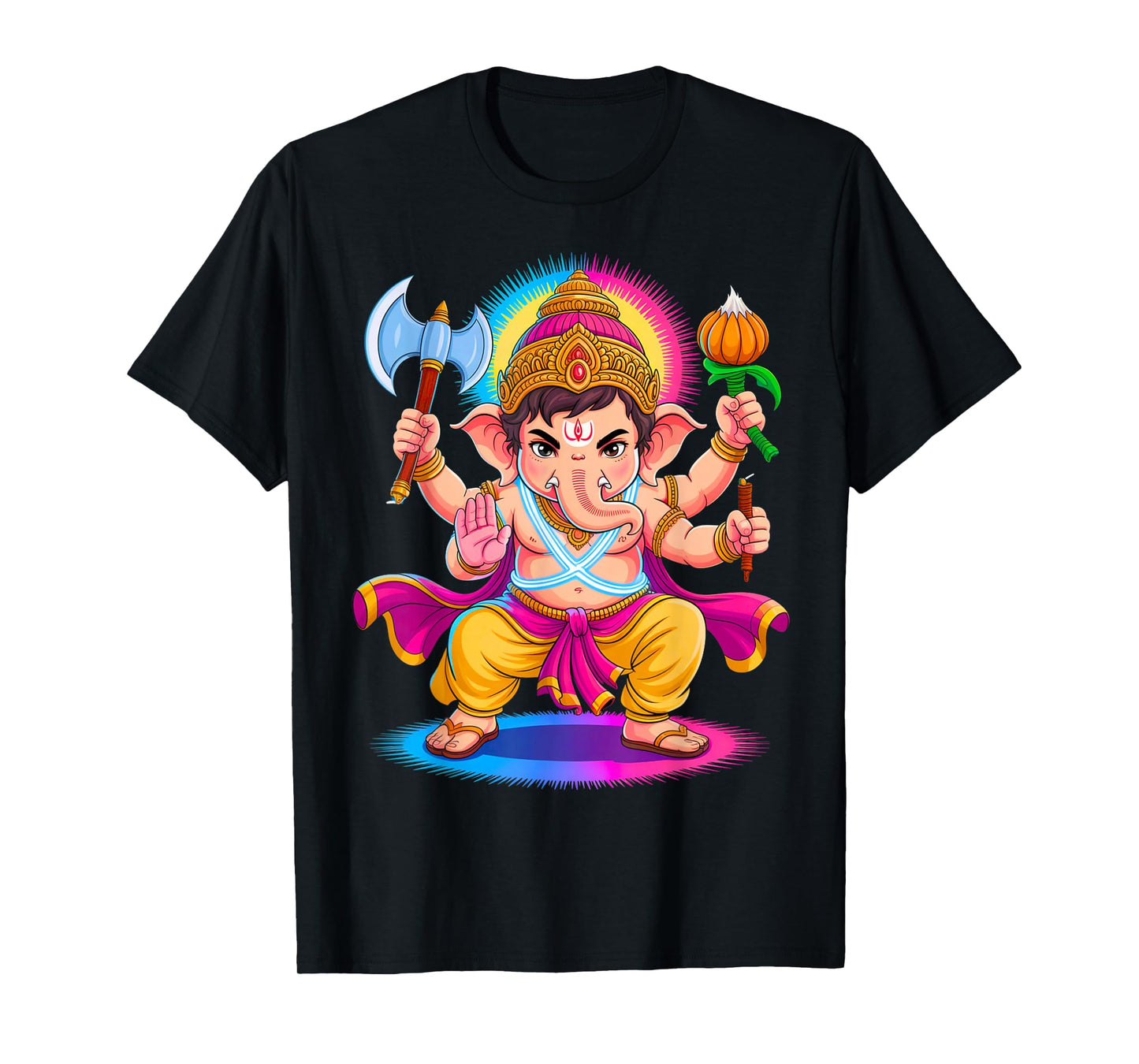 Hindu Ganesha Puja Elephant God India Meditation Yoga Murti T-Shirt