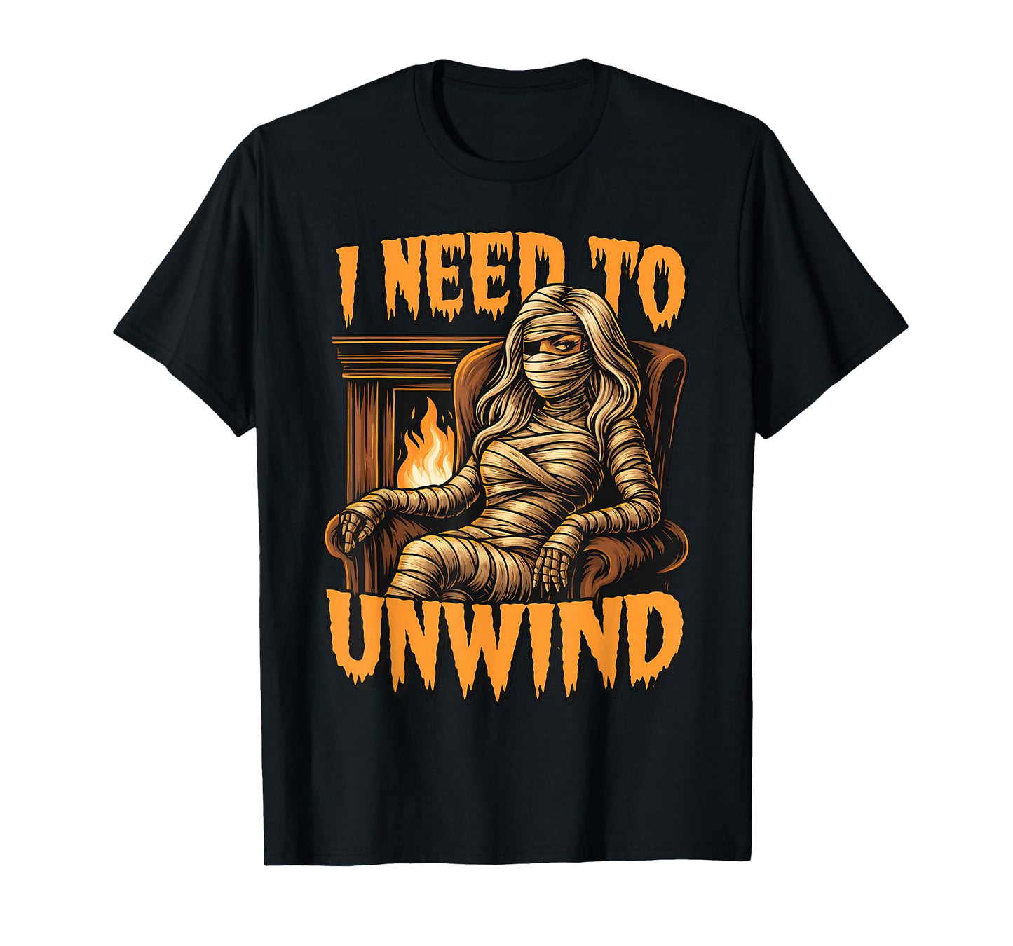 I Need to Unwind Funny Mummy Halloween Girl T-Shirt