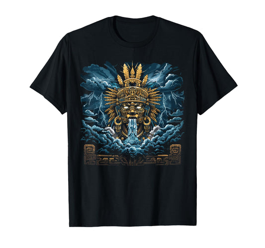 Aztec God Aztec Culture Mayan Indigenous Tlaloc Statue T-Shirt