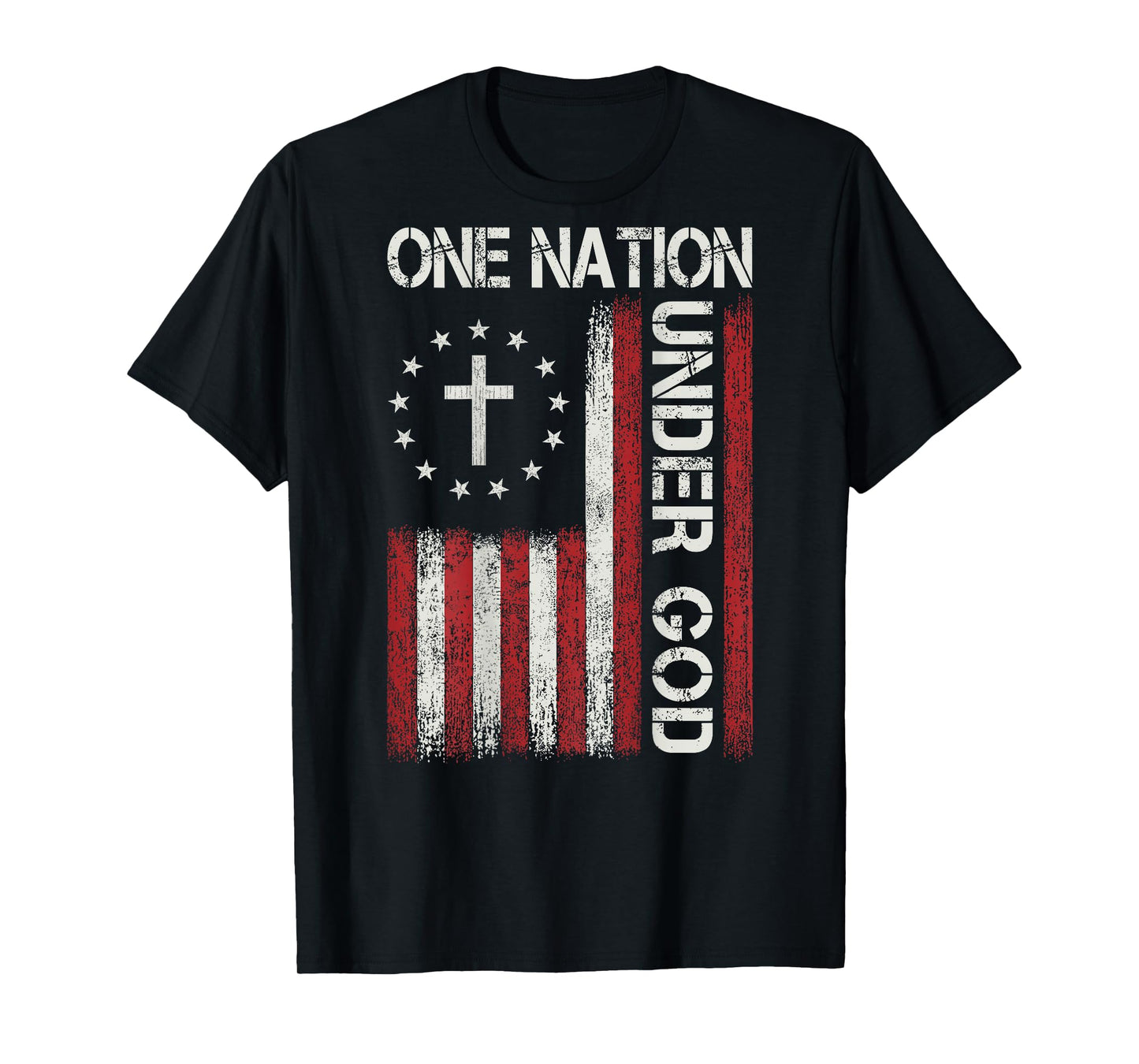 One Nation Under God Jesus Christian Faith Flag Religious T-Shirt