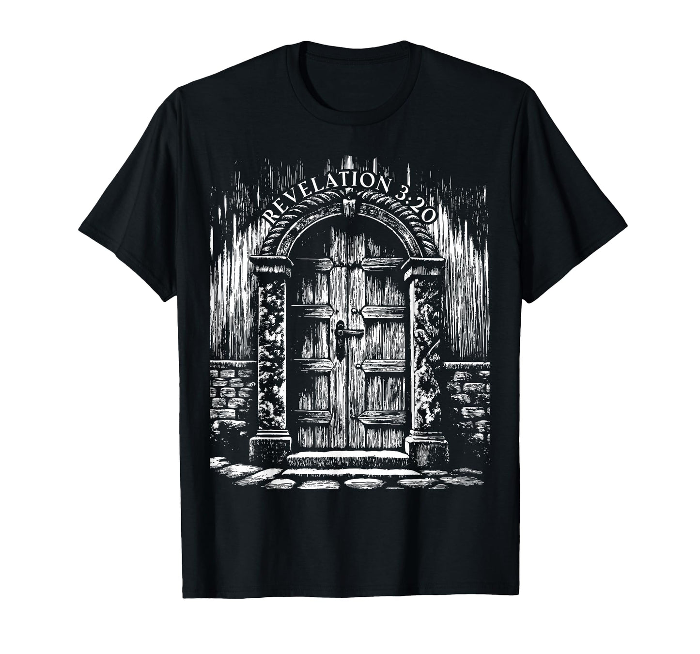 Revelation 3:20 I Stand at The Door and Knock - Jesus Quote T-Shirt