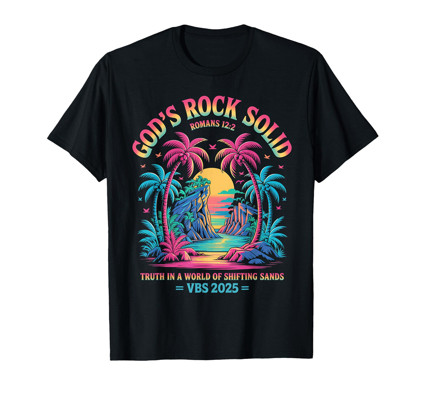 God's Rock Solid Breaker Rock Beach VBS 2025 Christian T-Shirt