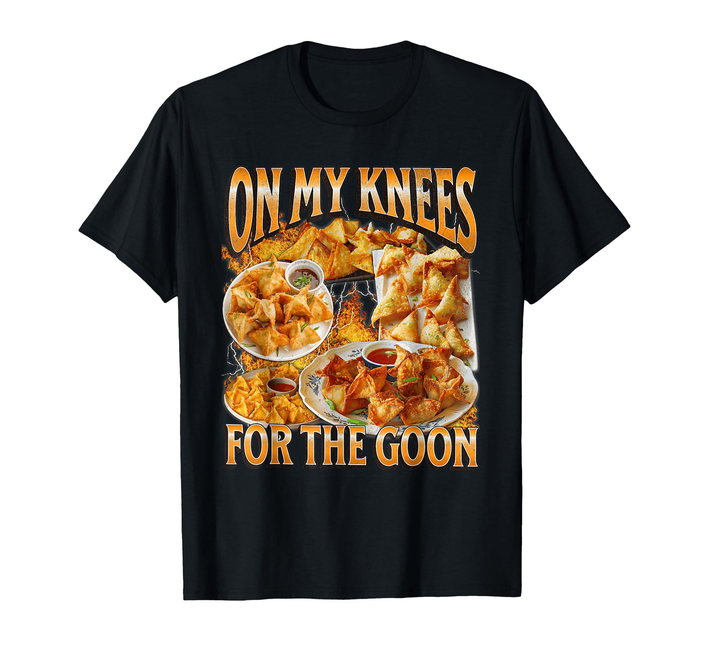 On My Knees for The-Goon Bootleg Funny Crab Rangoon Meme T-Shirt