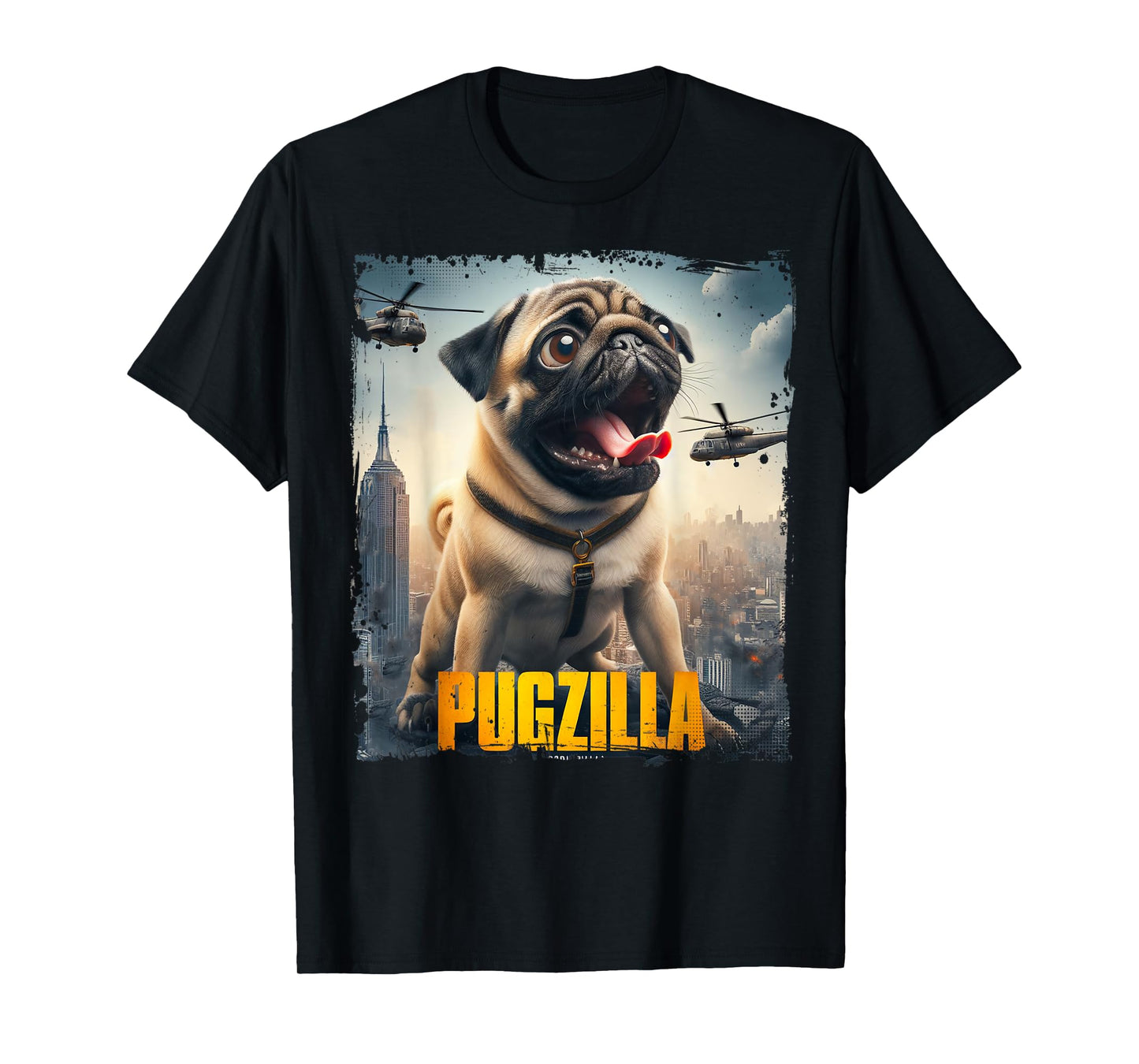 Pugzilla Funny Pug For Dog Lovers Funny Lovely Pug Parody T-Shirt