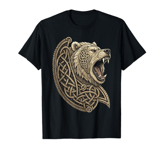 Retro Viking Berserker Bear – Norse Knotwork Warrior Symbol T-Shirt