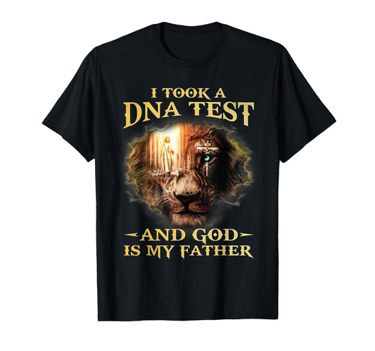 I Took A DNA Test And God Is My Father Lion Jesus Christian T-Shirt