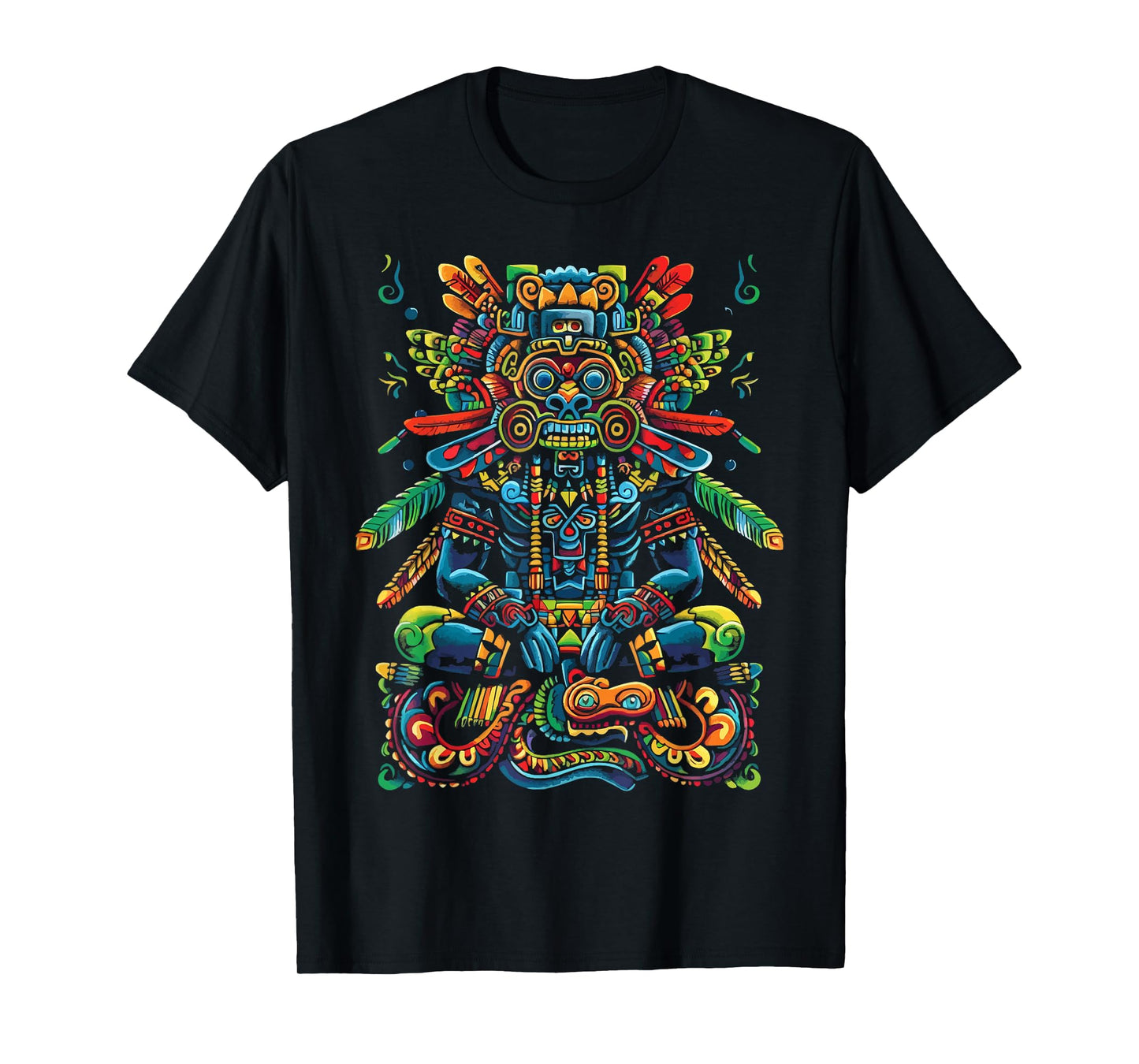Aztec God Aztec Culture Mayan Indigenous Tlaloc Statue T-Shirt