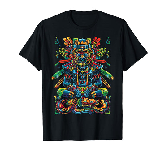 Aztec God Aztec Culture Mayan Indigenous Tlaloc Statue T-Shirt