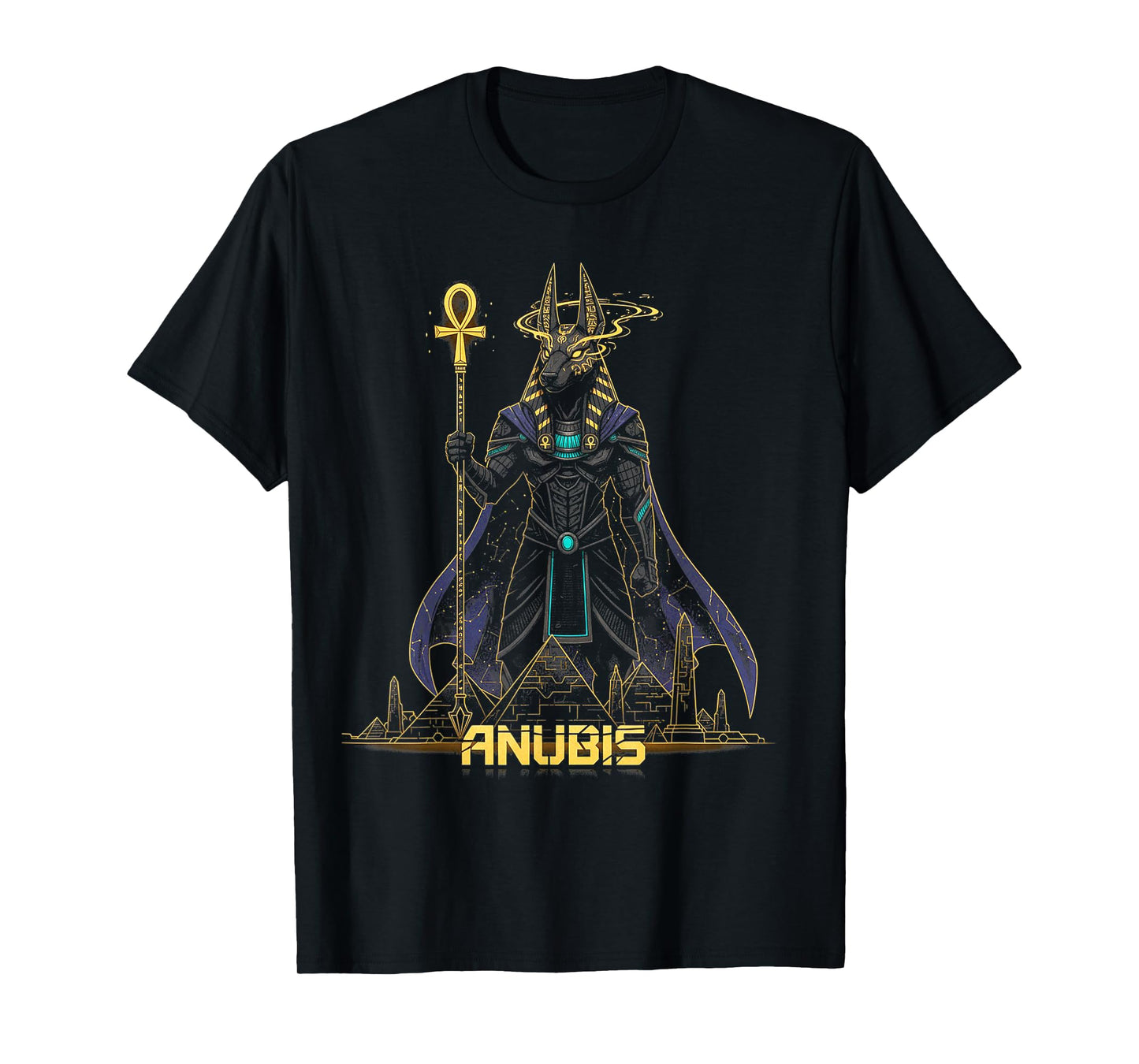 Anubis God King Pharaoh of Egypt Graphic Design Illustration T-Shirt