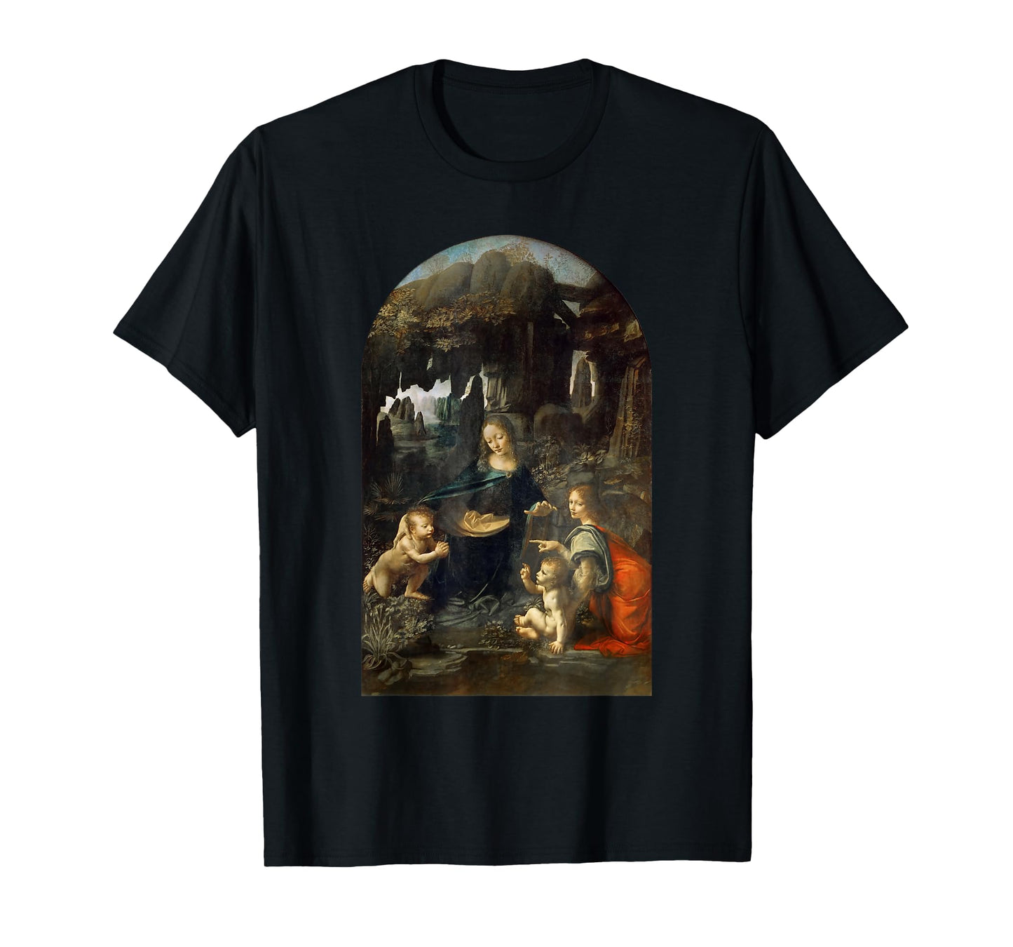 Virgin of the Rocks by Leonardo da Vinci T-Shirt