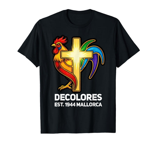 DeColores Cursillo Rainbow Rooster Catholic T-Shirt