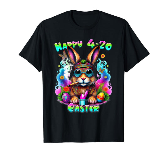 Happy 420 Easter Day Bunny Smoking Weed Marijuana Funny 420 T-Shirt