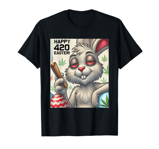 420 Easter Bunny Funny Weed Smoking Rabbit Cannabis 4/20 T-Shirt