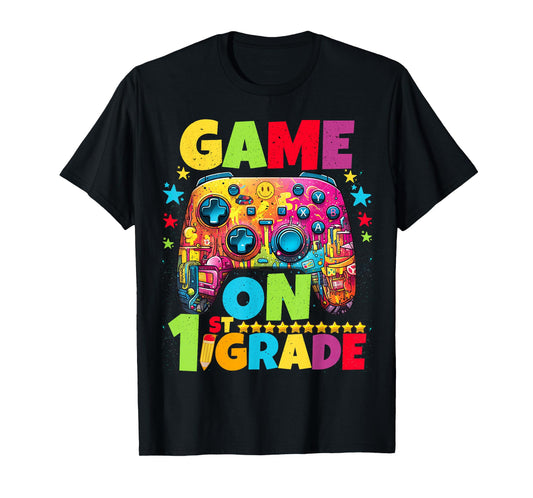 Game On 1st Grade Gamer Boys Kids Back To School First Day T-Shirt