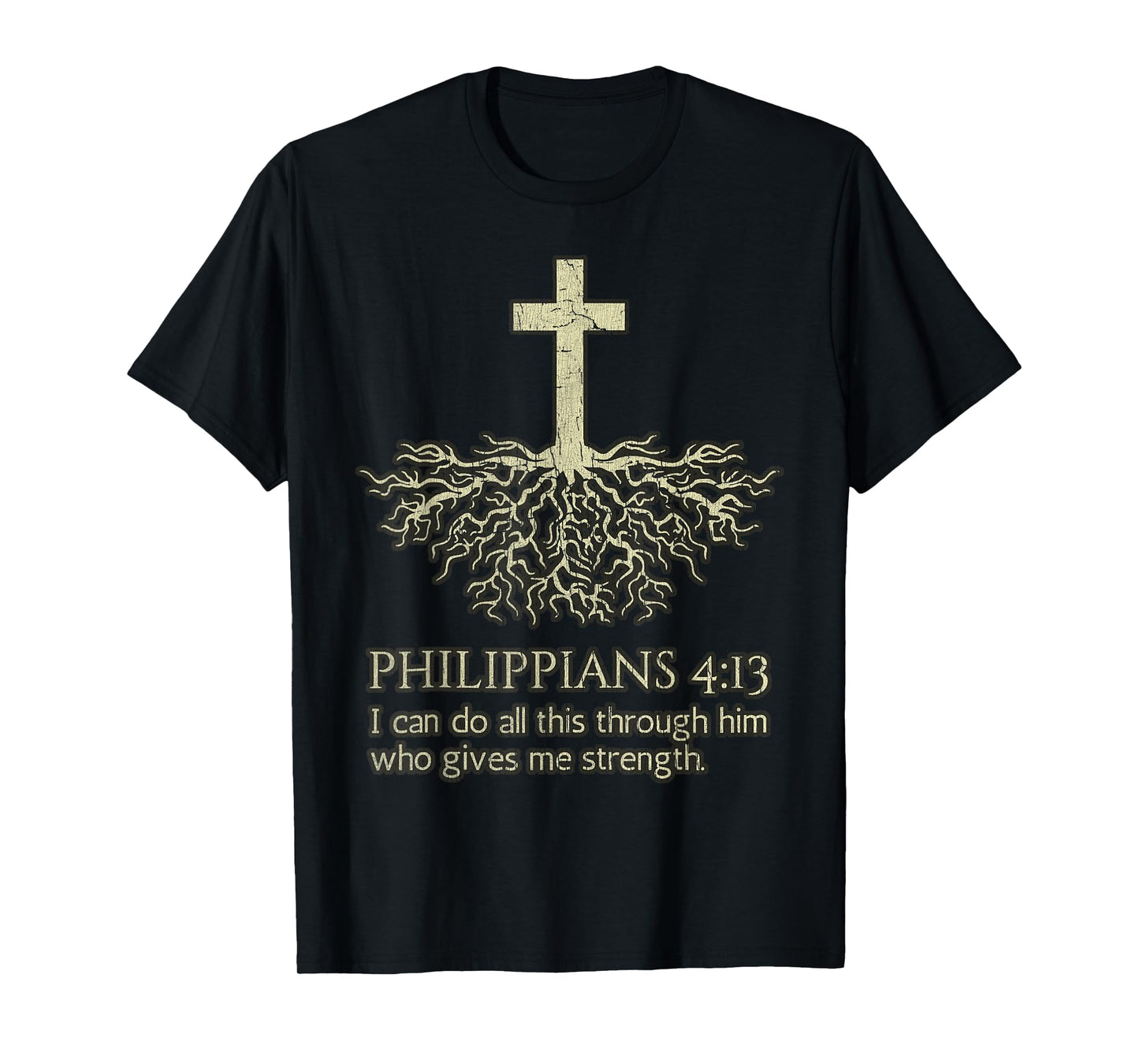 Philippians 4 13 Bible Verse With Jesus Cross T-Shirt