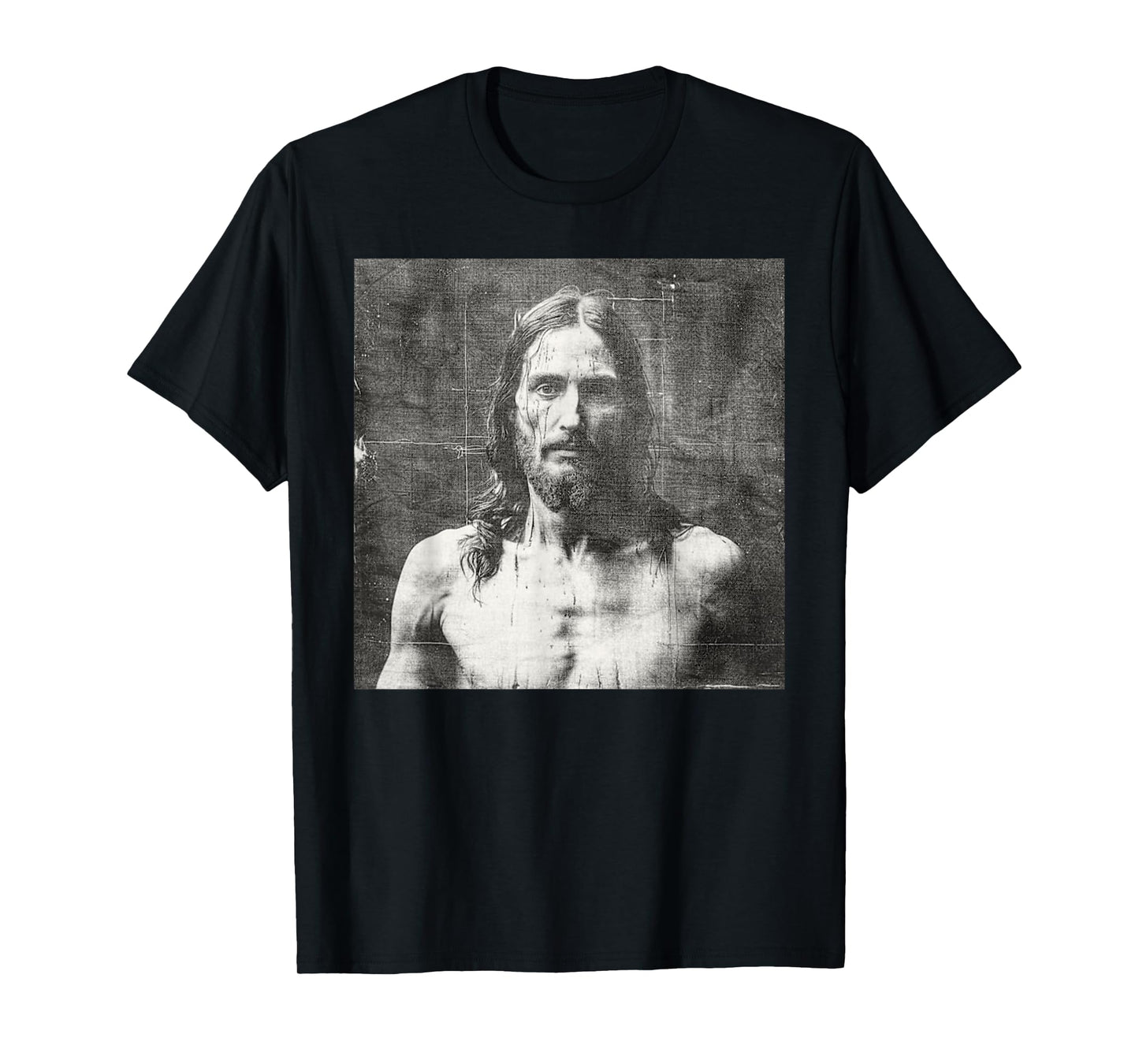 Vintage Jesus Christ Face Jesus Shroud Of Turin Distressed T-Shirt