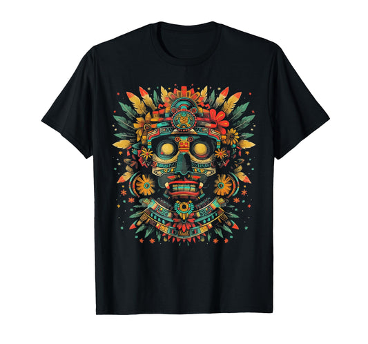 Aztec God Aztec Culture Mayan Indigenous Tlaloc Statue T-Shirt